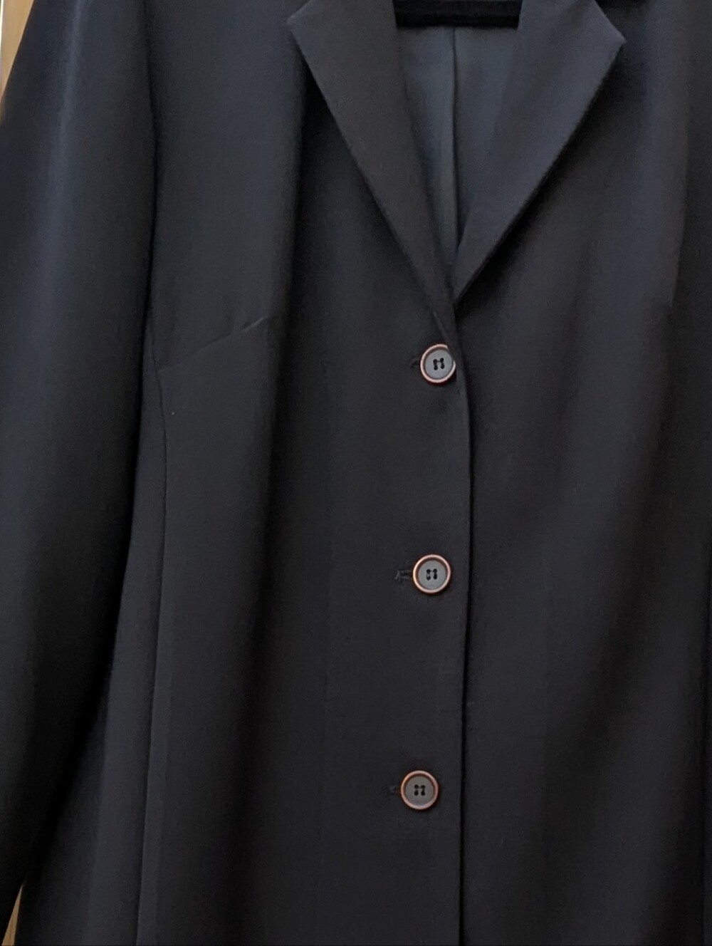 Vintage Jessica Black Longline Blazer Coat Office Siren Corpcore 90s Minimalist - Picture 7 of 13